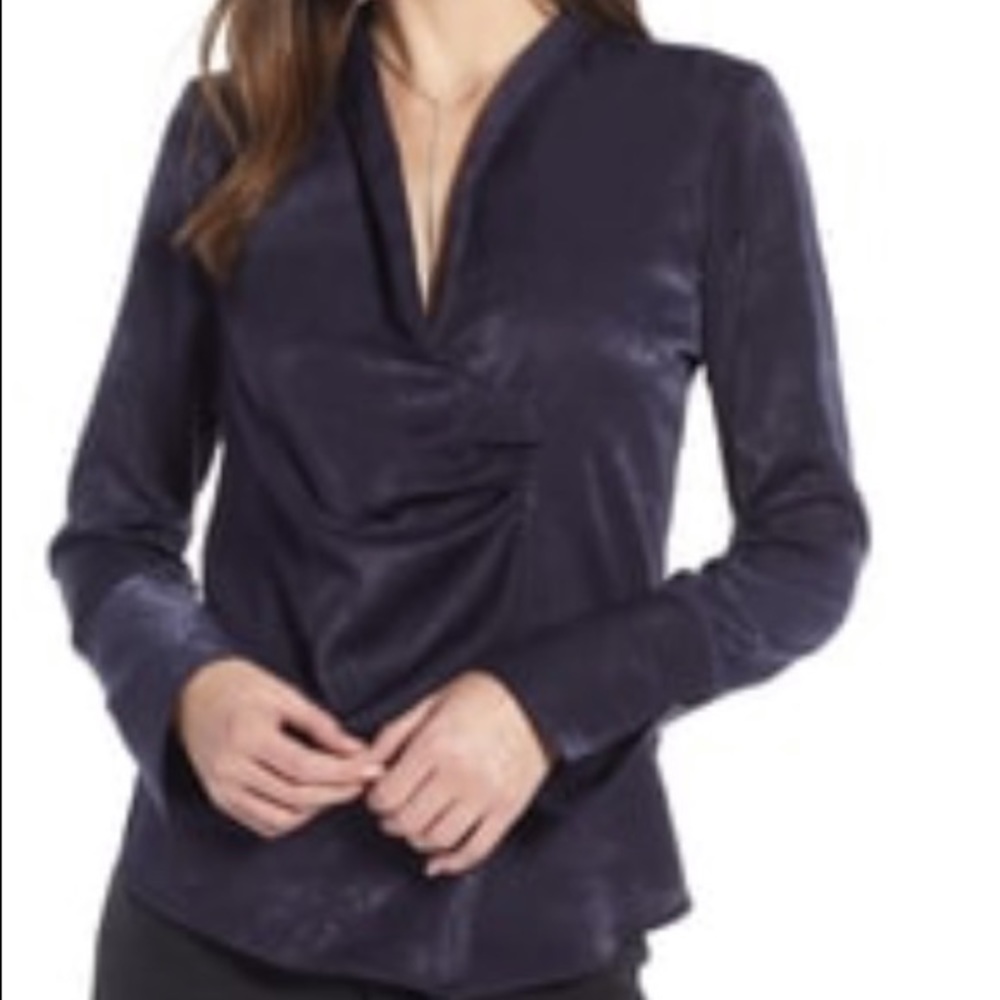 Something Navy draped front top